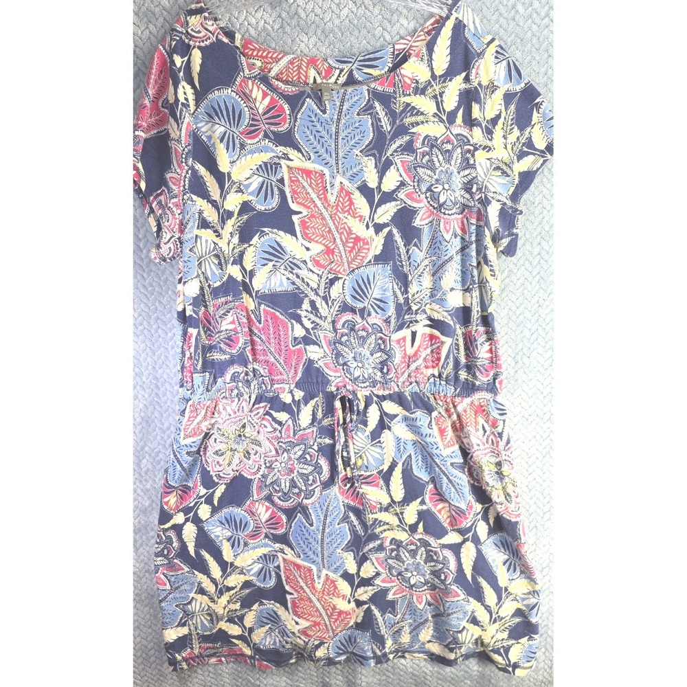 T by Talbots Womens 3XP Drawstring Waist Cap Sleeve Floral Dress Cabincore Boho - Picture 1 of 10